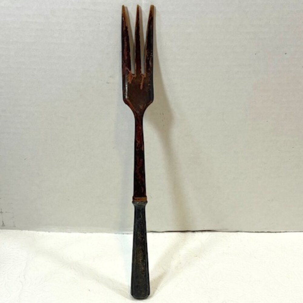 Vintage Sterling Silver Wood Salad Fork Made in France 11"